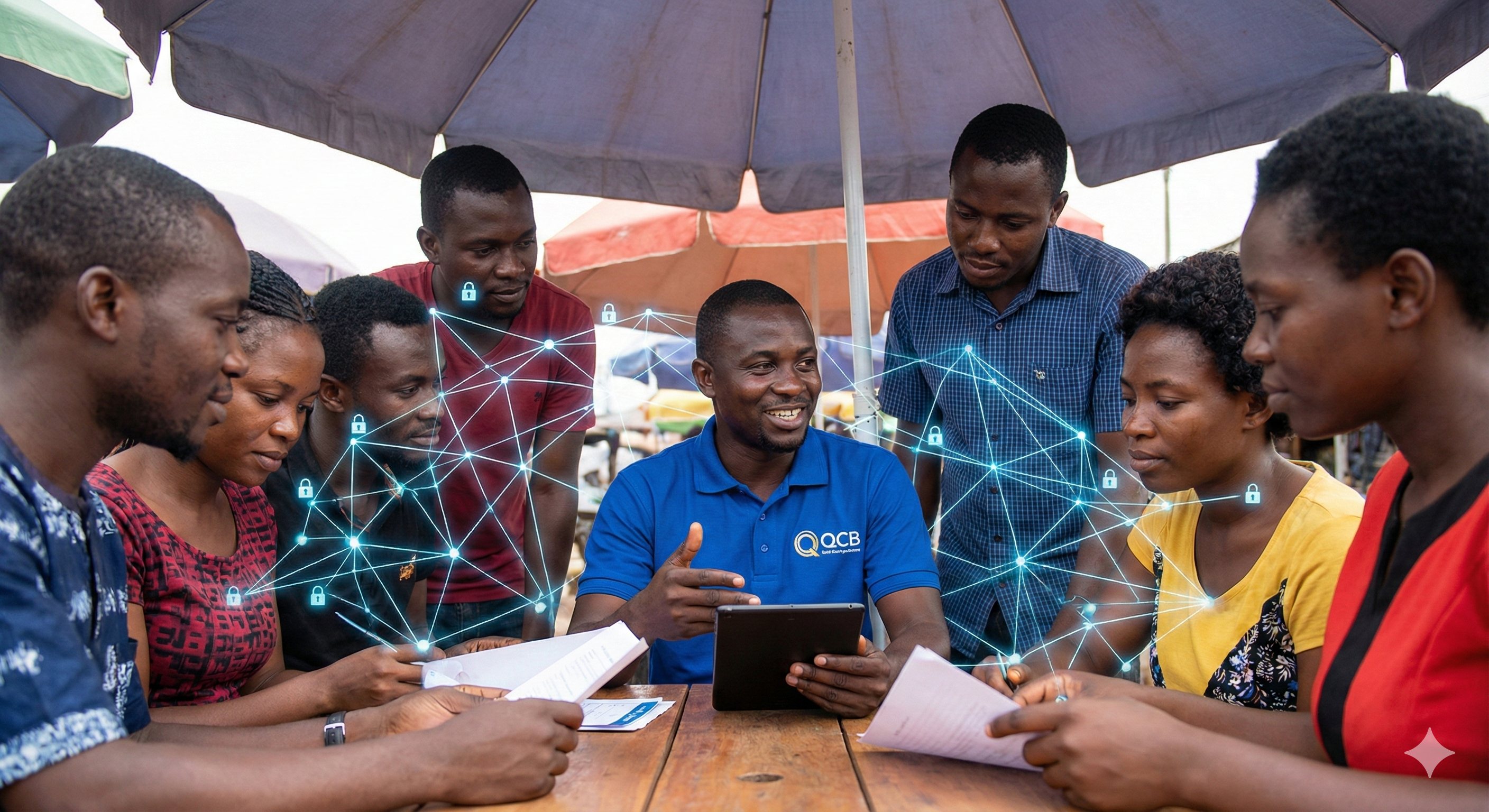 QCB agents serve as central hubs, connecting multiple borrowers to credit opportunities through verified trust networks.